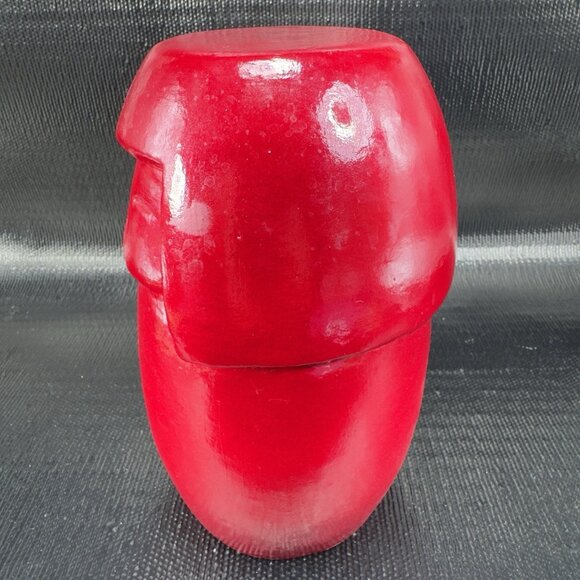 Kokeshi Doll Red Clay Japanese Terracotta Pottery Sculpture 8inch Heavy Figure - Picture 7 of 11